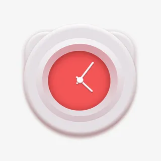 粉色卡通钟表免抠