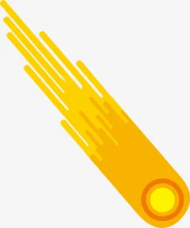 黄色卡通流星陨石免抠