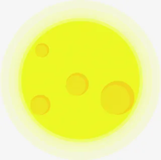 卡通黄色圆圈月球效果免抠