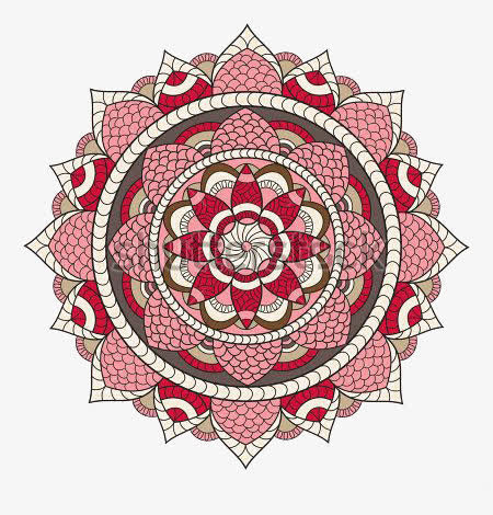 红色花纹免抠