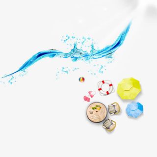 夏天 冰爽 遮阳伞 沙滩 足球免抠