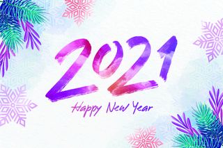 新年水彩画高清