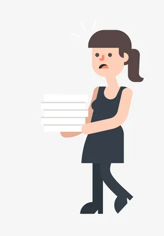 手托资料的女人免抠