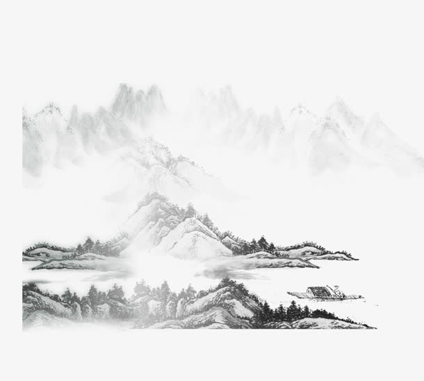 水墨山水免抠