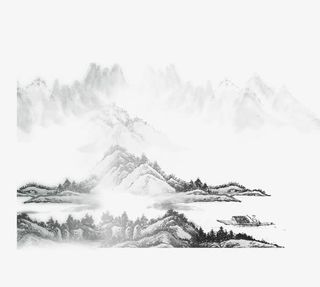 水墨山水免抠