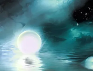 唯美明珠河面背景七夕