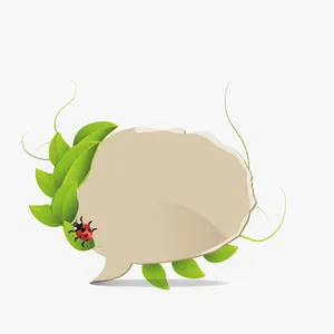 对话框 文案背景元素 绿叶装饰免抠标签元素