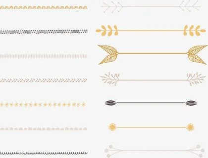 手绘复古花边框免抠