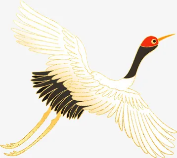 鹤仙鹤飞鹤国潮免抠