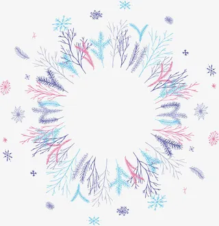 清新矢量紫色素雅装饰花卉花边框免抠