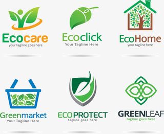 时尚环保主题LOGO设计矢量素材,免抠图标元素
