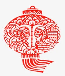剪纸灯笼免抠