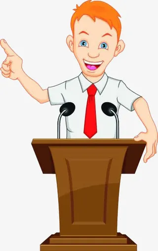 职场人物竞选职位发言PNG免抠