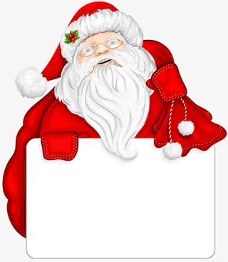 圣诞老人白屏框免抠