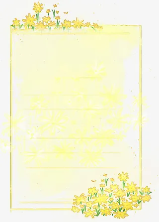 黄色小清新信签纸素材免抠