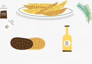彩绘红薯蛋糕条食谱矢量图下载免抠