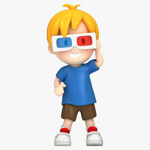 戴着3D眼镜的男孩免抠