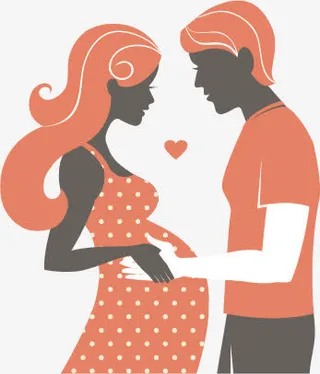 孕妇人物剪影设计矢量素材,免抠