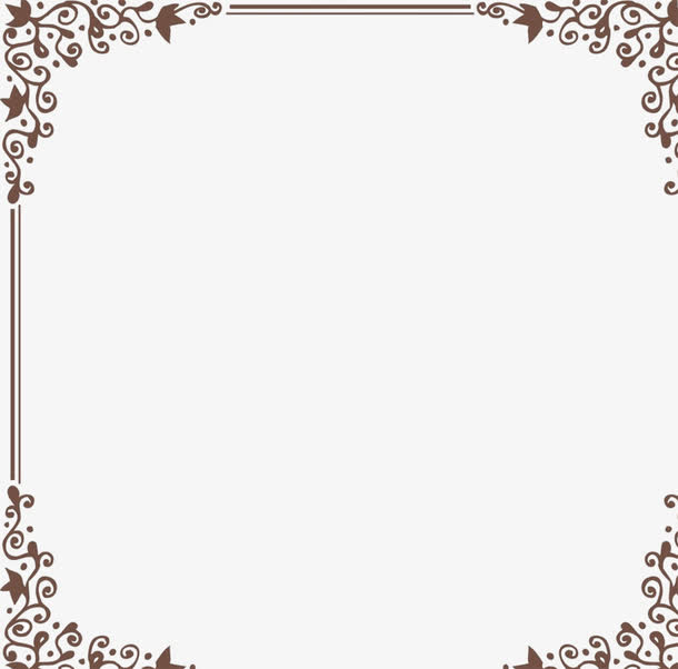 小清新叶子欧式边框设计免抠