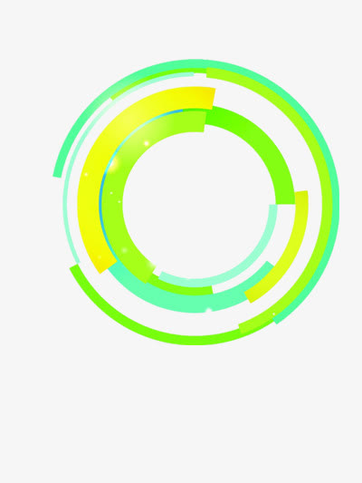 绿色科技感圆环免抠