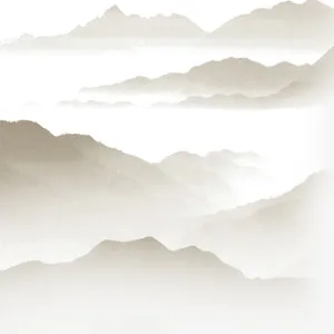 水墨山脉免抠装饰墨迹笔触元素