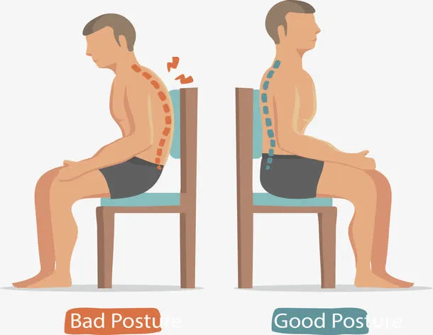 正误坐姿对比免抠