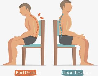 正误坐姿对比免抠