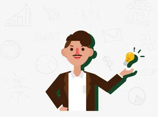 卡通思考的男老师免抠