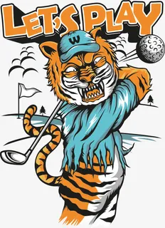 打高尔夫的矢量老虎免抠 打高尔夫的矢量老虎免抠