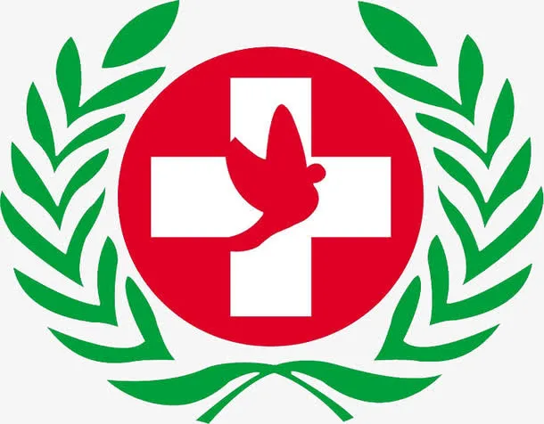 带红色白鸽的红十字会标识免抠