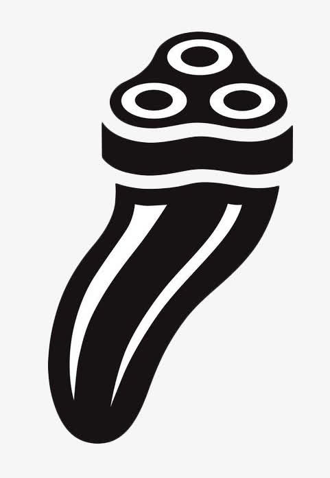 黑色扁平化手绘电动剃须刀免抠