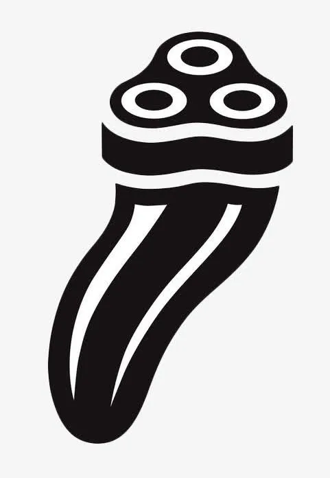 黑色扁平化手绘电动剃须刀免抠