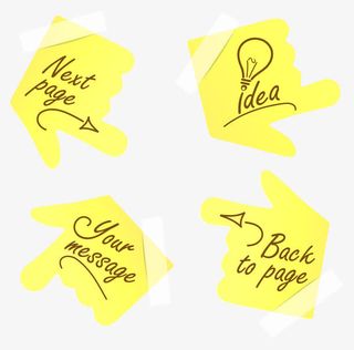 黄色便利贴矢量免抠
