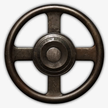 创意合成复古车方向盘免抠