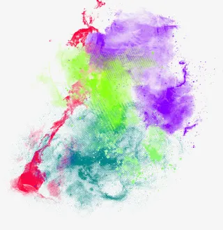 彩色粉末双11海报免抠