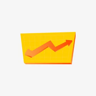 黄色箭头趋势图免抠