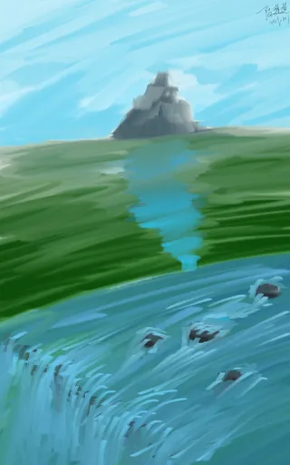 山天空草原白云免抠