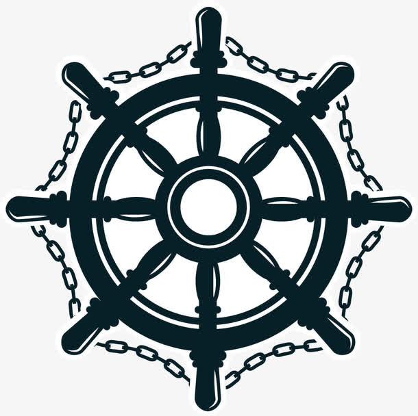 船舵装饰图案免抠