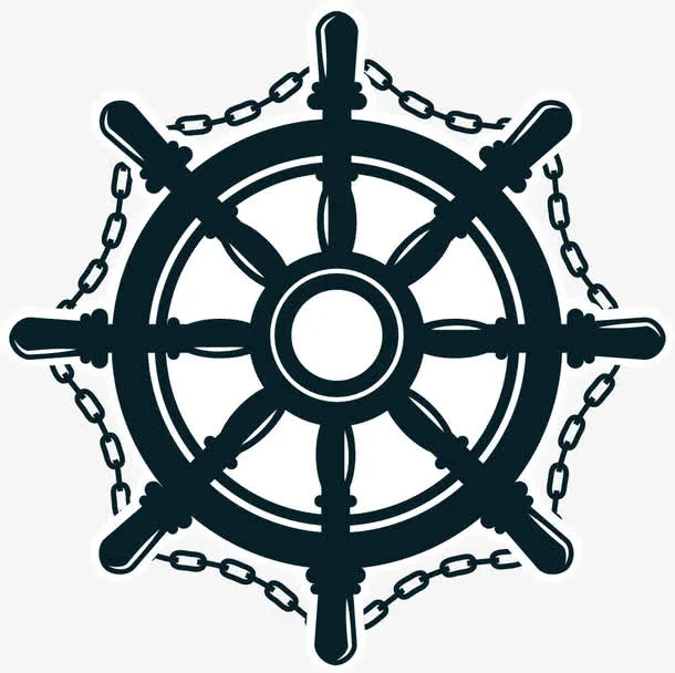 船舵装饰图案免抠