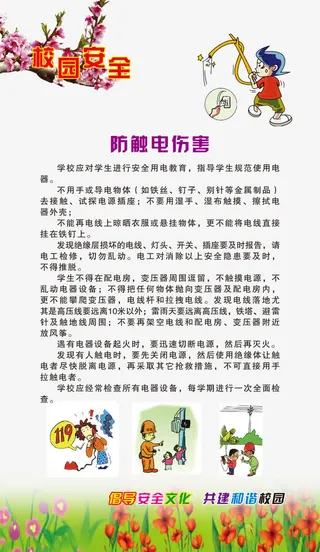 校园安全展板免抠