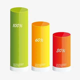 彩色渐变柱状统计图免抠