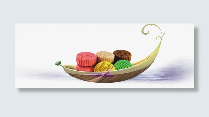 中秋月饼装饰图案免抠