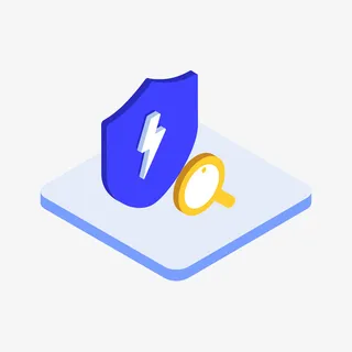 蓝色圆角风险评估元素免抠