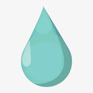 手绘绿色水滴免抠