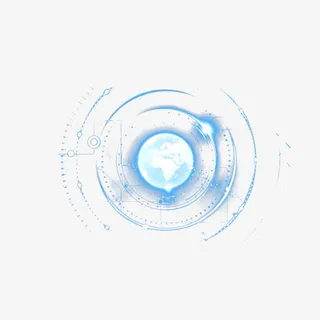 科技感炫光圆圈科技旋转地球免抠免抠
