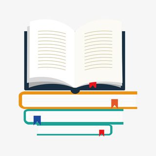 清新扁平书籍插画设计元素免抠