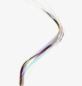 手绘多彩弧线线条免抠