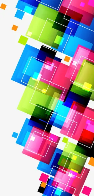 炫彩正方形免抠