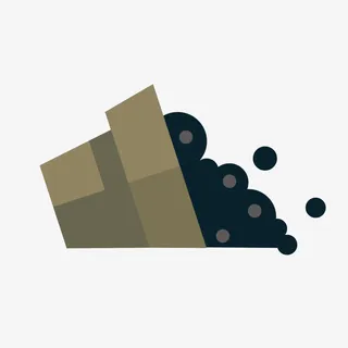 深灰色扁平筒子黑色颗粒碳免抠