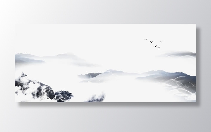 中国风水墨天空免抠